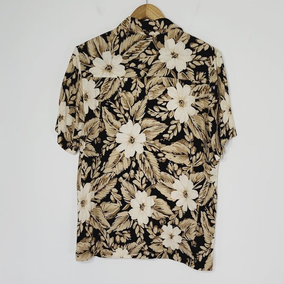 Alfred Dunner Vintage Hawaiian Short Sleeve Blouse Pads Top Button Front Retro - Picture 8 of 12